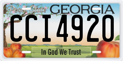 GA license plate CCI4920