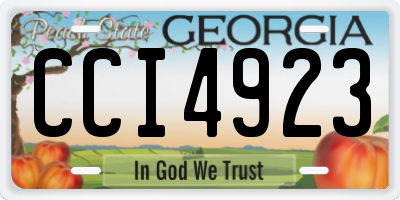 GA license plate CCI4923