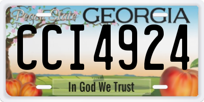 GA license plate CCI4924