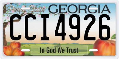 GA license plate CCI4926