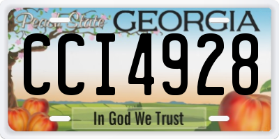 GA license plate CCI4928