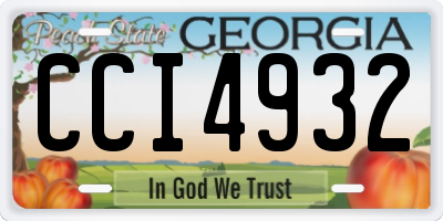 GA license plate CCI4932