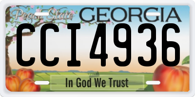 GA license plate CCI4936