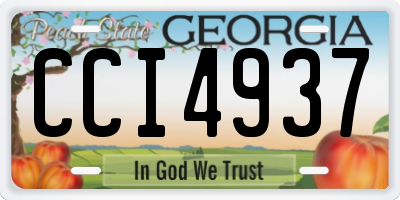 GA license plate CCI4937