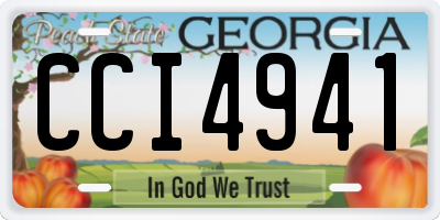 GA license plate CCI4941