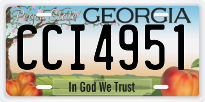 GA license plate CCI4951