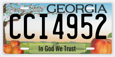 GA license plate CCI4952
