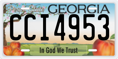 GA license plate CCI4953