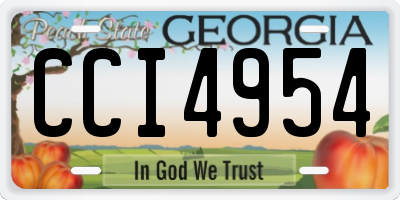 GA license plate CCI4954
