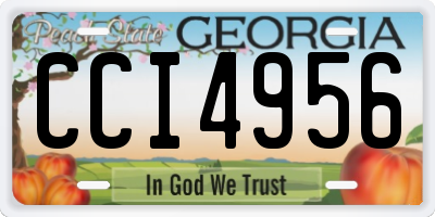 GA license plate CCI4956