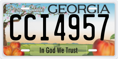 GA license plate CCI4957