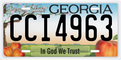 GA license plate CCI4963