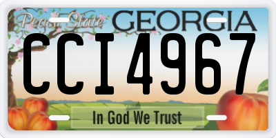 GA license plate CCI4967