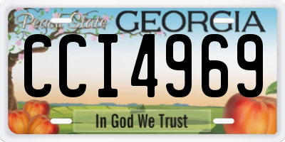 GA license plate CCI4969