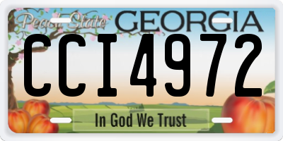 GA license plate CCI4972