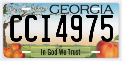 GA license plate CCI4975