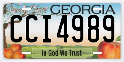 GA license plate CCI4989