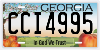 GA license plate CCI4995