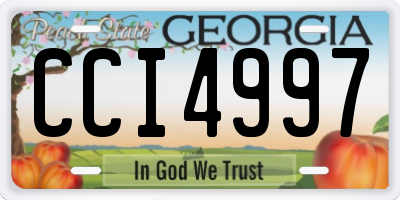 GA license plate CCI4997