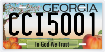 GA license plate CCI5001