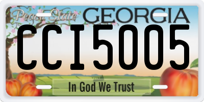 GA license plate CCI5005