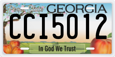 GA license plate CCI5012