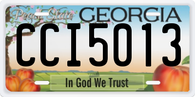 GA license plate CCI5013