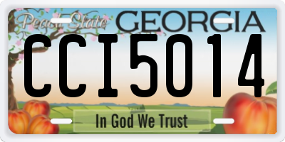 GA license plate CCI5014