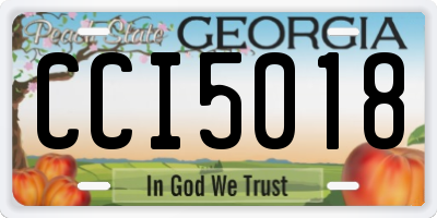 GA license plate CCI5018