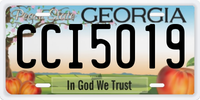 GA license plate CCI5019