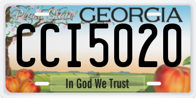 GA license plate CCI5020