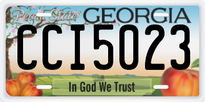 GA license plate CCI5023