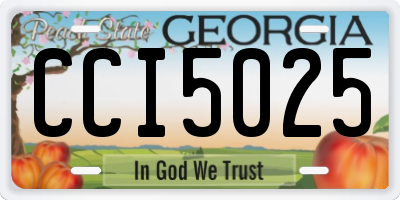 GA license plate CCI5025