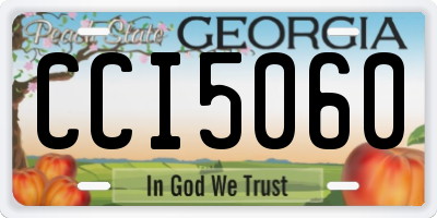 GA license plate CCI5060