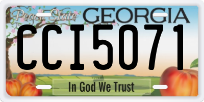 GA license plate CCI5071