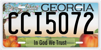 GA license plate CCI5072