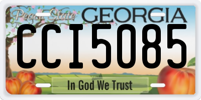GA license plate CCI5085