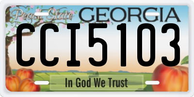 GA license plate CCI5103