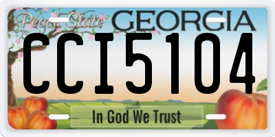 GA license plate CCI5104