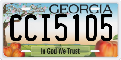 GA license plate CCI5105