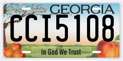 GA license plate CCI5108
