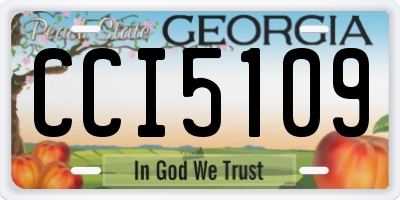 GA license plate CCI5109