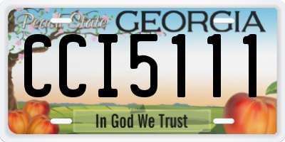 GA license plate CCI5111