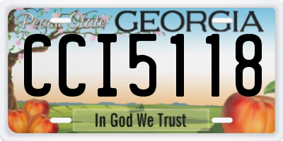 GA license plate CCI5118