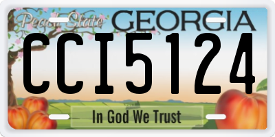 GA license plate CCI5124