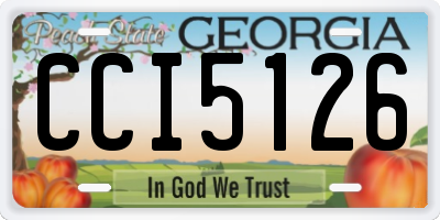 GA license plate CCI5126