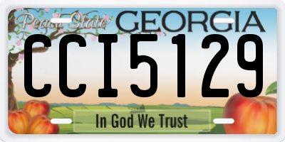GA license plate CCI5129