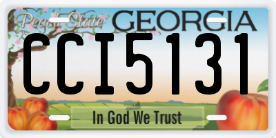 GA license plate CCI5131