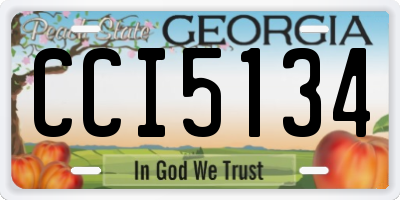 GA license plate CCI5134