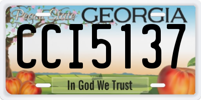 GA license plate CCI5137